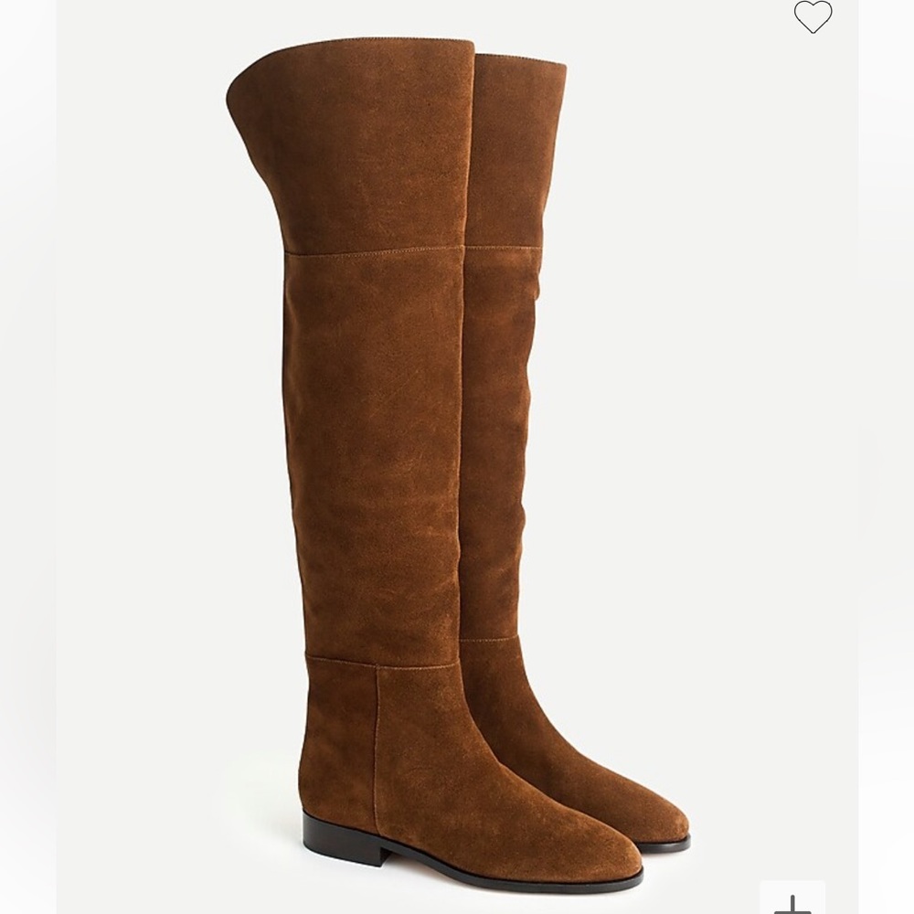J. Crew calf suede over the knee riding boot in Rich Walnut